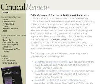 Criticalreview.com(Critical Review) Screenshot