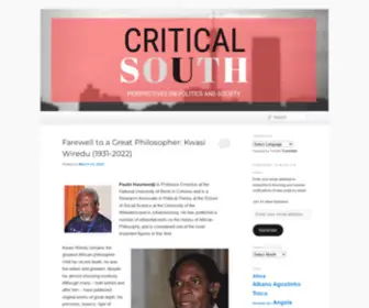 Criticalsouth.blog(Critical South) Screenshot