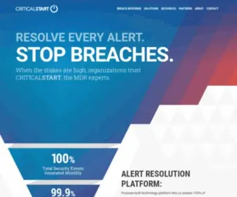 Criticalstart.com(Managed Detection & Response and Cyber Incident Response) Screenshot