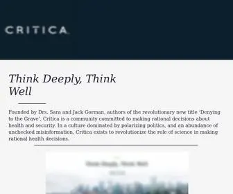 Criticascience.org(Critica, Inc) Screenshot