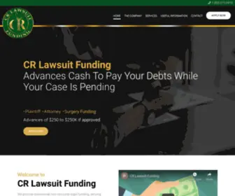 Crlawsuitfunding.com(CR Lawsuit Funding) Screenshot