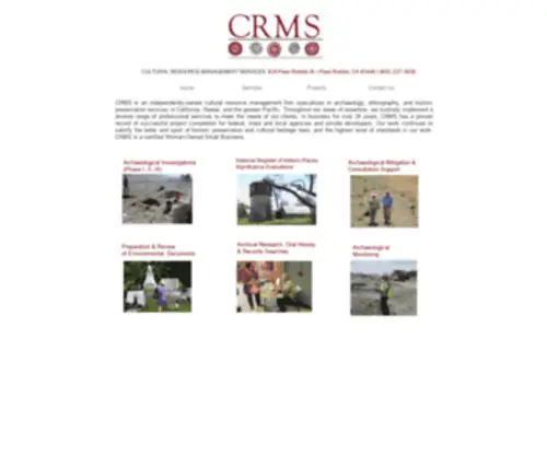 CRMS.com(Cultural Resource Management Services) Screenshot