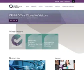 CRNM.mb.ca(College of Registered Nurses of Manitoba) Screenshot