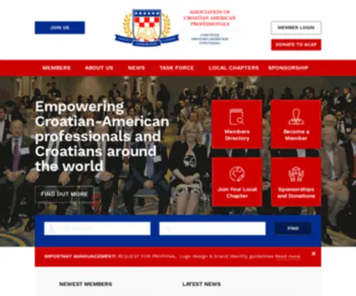 Croampro.com(Association of Croatian American Professionals) Screenshot