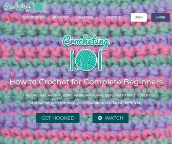 Crocheting101.com(How to Crochet for Complete Beginners) Screenshot