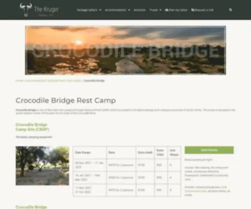 Crocodilebridge.com(Crocodile Bridge Rest Camp) Screenshot