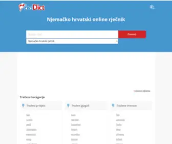 Crodict.hr(Englesko njemačko hrvatski online rječnik i prevoditelj) Screenshot