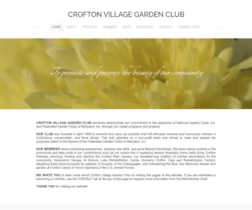 Croftonvillagegardenclub.com(CROFTON VILLAGE GARDEN CLUB) Screenshot