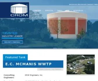 Cromcorp.com(Prestressed Concrete Tanks) Screenshot