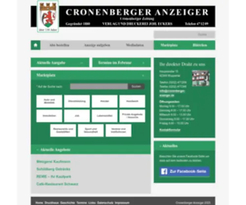 Cronenberger-Anzeiger.de(Cronenberger Anzeiger) Screenshot