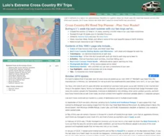 Cross-Country-Trips.com(Summers of RV road trip travels across the USA and Canada) Screenshot