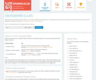 Crosswordclues.com(Clues) Screenshot