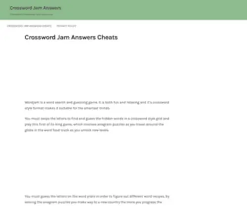 Crosswordjamanswers.com(Crossword Jam Answers Cheats) Screenshot