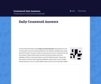 Crosswordquizanswers.net(The largest database of crossword clue solutions updated daily) Screenshot