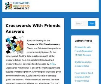 Crosswordswithfriendsanswers.org(Crosswords With Friends Answers) Screenshot