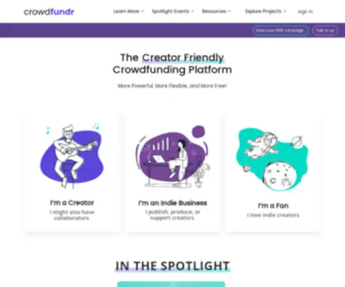 Crowdfundr.com(Free Crowdfunding for Creators) Screenshot