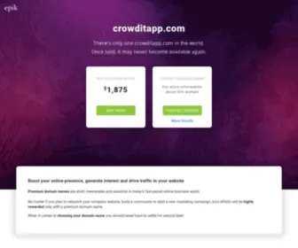 Crowditapp.com(Make an Offer if you want to buy this domain. Your purchase) Screenshot