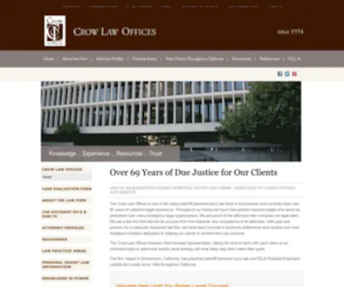 Crowlawoffices.com(Sacramento Personal Injury Attorneys) Screenshot