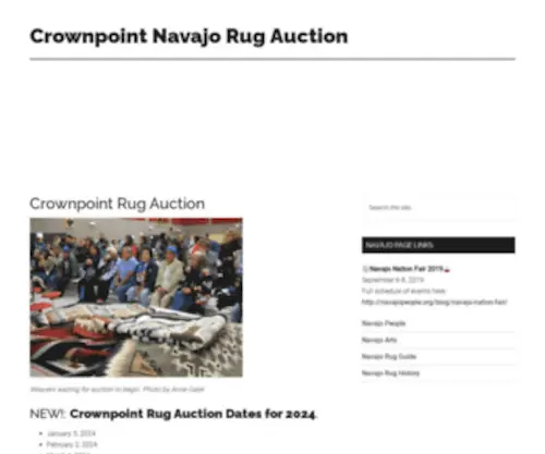 Crownpointrugauction.com(Crownpoint Navajo Rug Auction) Screenshot