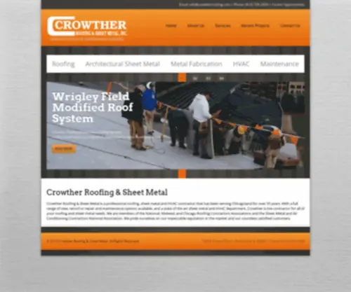 Crowtherroofing.com(Crowther Roofing & Sheet Metal Inc) Screenshot