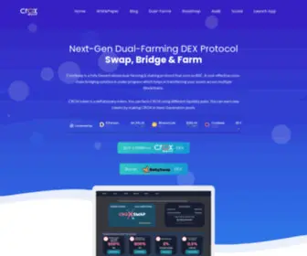 Croxswap.com(Cross-Chain Decentralized exchange that helps you to bridge transactions across ETHER, BSC,TRON etc) Screenshot