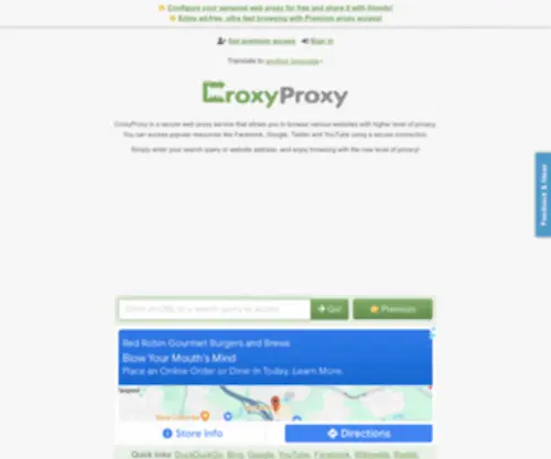 Croxyproxy.com(Proxy) Screenshot