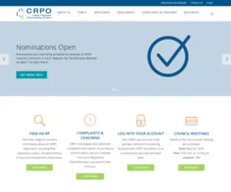 Crpo.ca(College of Registered Psychotherapists of Ontario) Screenshot