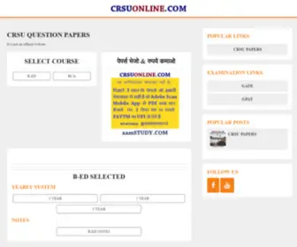 Crsuonline.com(CRSU Question Papers All Courses All Year) Screenshot