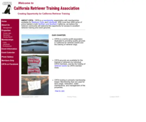 Crtaonline.com(California Retriever Training Association) Screenshot