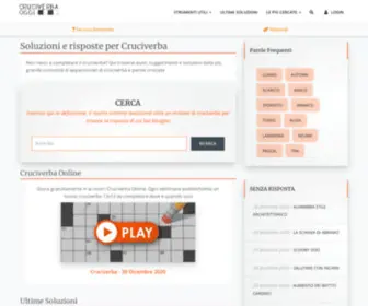 Cruciverbaoggi.it(Soluzioni e risposte per Cruciverba) Screenshot