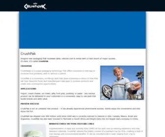 Crushpak.com(CrushPak Allows Consumers to Access Viscous Food Products on the Run) Screenshot