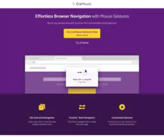 CRxmouse.com(Custom Mouse Gestures for Easy Navigation) Screenshot