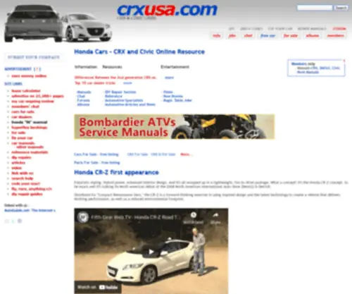 Crxusa.com(Honda CRX and Civic cars) Screenshot