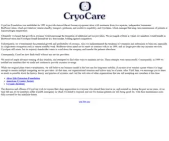 Cryocare.org(CryoCare Autoforward Page) Screenshot