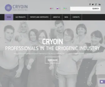 Cryoin.com(Cryoin Engineering produces and supplies worldwide rare gases of ultra high purity) Screenshot