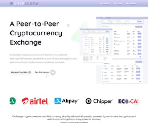 CRYPScrow.com(Crypto currency trading online) Screenshot