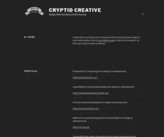 CRYptidcreative.com(Design, Web Development & E-learning) Screenshot