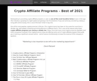 CRYptoaffiliate.io(Bitcoin Affiliate Programs (Full list)) Screenshot