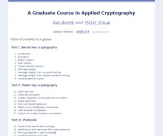 CRYptobook.us(A Graduate Course in Applied Cryptography) Screenshot