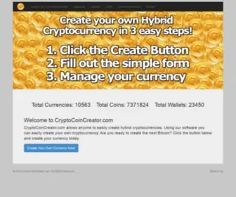 CRYptocoincreator.com Screenshot