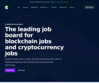 CRYptocurrencyjobs.co(Cryptocurrency Jobs and Blockchain Jobs) Screenshot