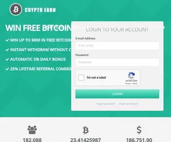 CRYptoearn.net(Free bitcoin faucet) Screenshot