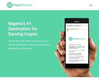 CRYptoearners.ng(Easiest Way to Earn Bitcoin & Other Cryptocurrencies) Screenshot