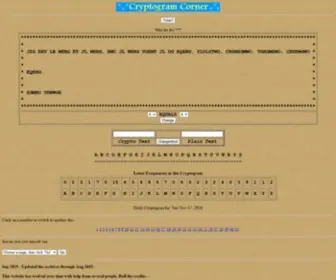 CRYptogramcorner.org(Cryptogram Corner) Screenshot