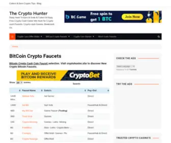 CRYptohunter.site(Bitcoin Crypto Faucets) Screenshot