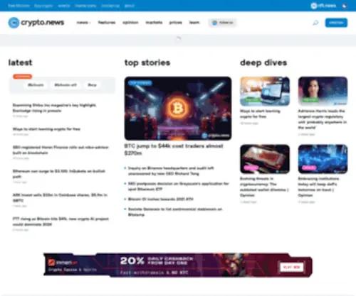 CRYpto.news(Cryptocurrency news today & live price indexes) Screenshot