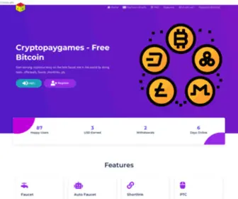 CRYptopaygames.pw(Free Bitcoin) Screenshot