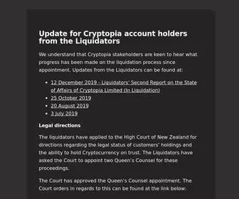 CRYptopia.co.nz(Cryptopia Limited) Screenshot