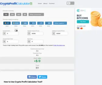 CRYptoprofitcalculator.com(CRYptoprofitcalculator) Screenshot