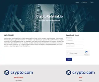 CRYptoreferral.io(The #1 website for referral codes to claim your bonusses) Screenshot